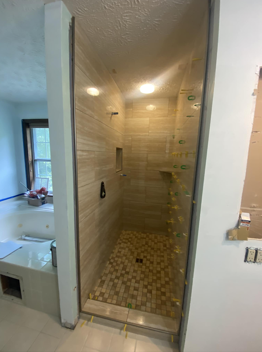 PHOTO of bathroom remodeling project in Southern MD featuring a popular tile.